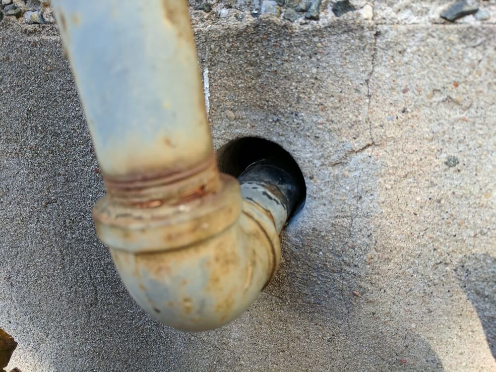 An unsealed gas line into the home provides an easy path for mice