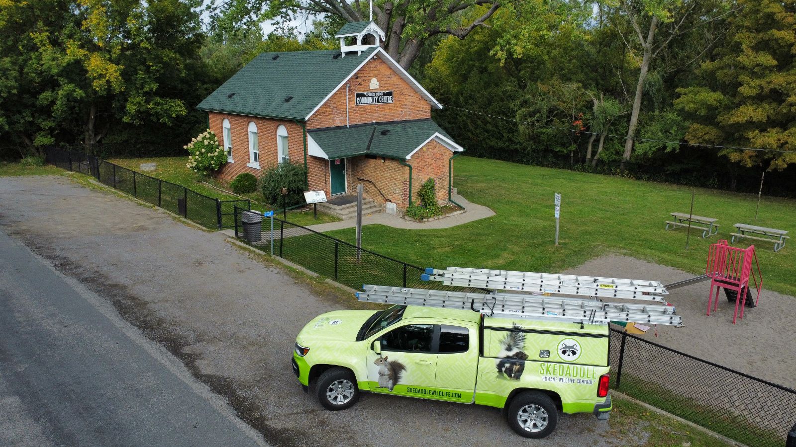 truck parked in front of home in Durham