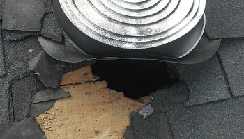 Aluminum roof vents are easily pried open by raccoons and provide access to the house