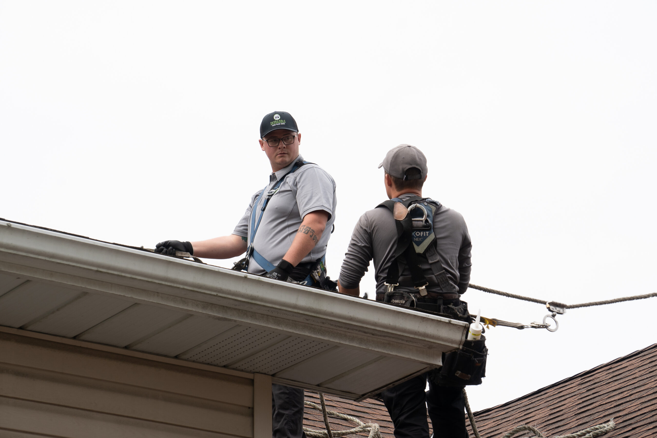 Maryland technician stands on roof