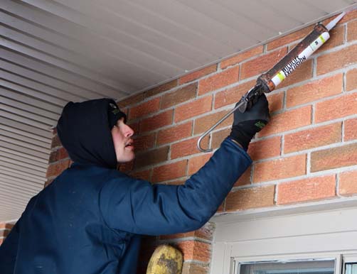 Skedaddle Wildlife Technician Sealing Structural Gaps and Entry Points