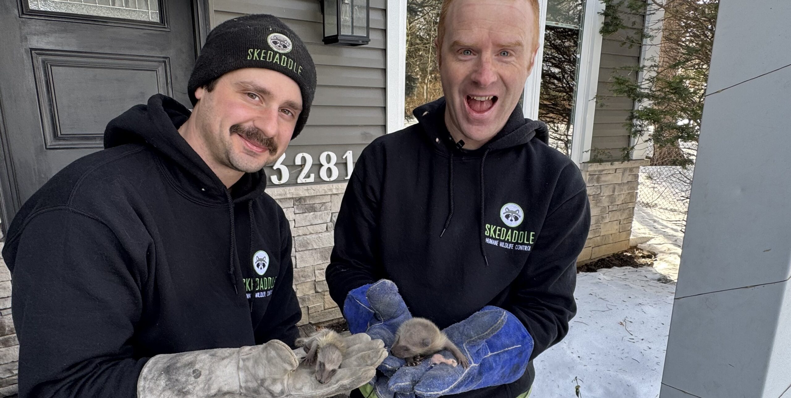 Technician holding a squirrel