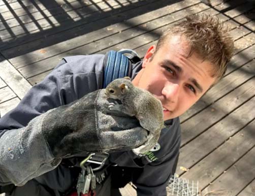tech holding squirrel