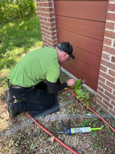 Minnesota team working sealant skedaddle humane wildlife control may 2025